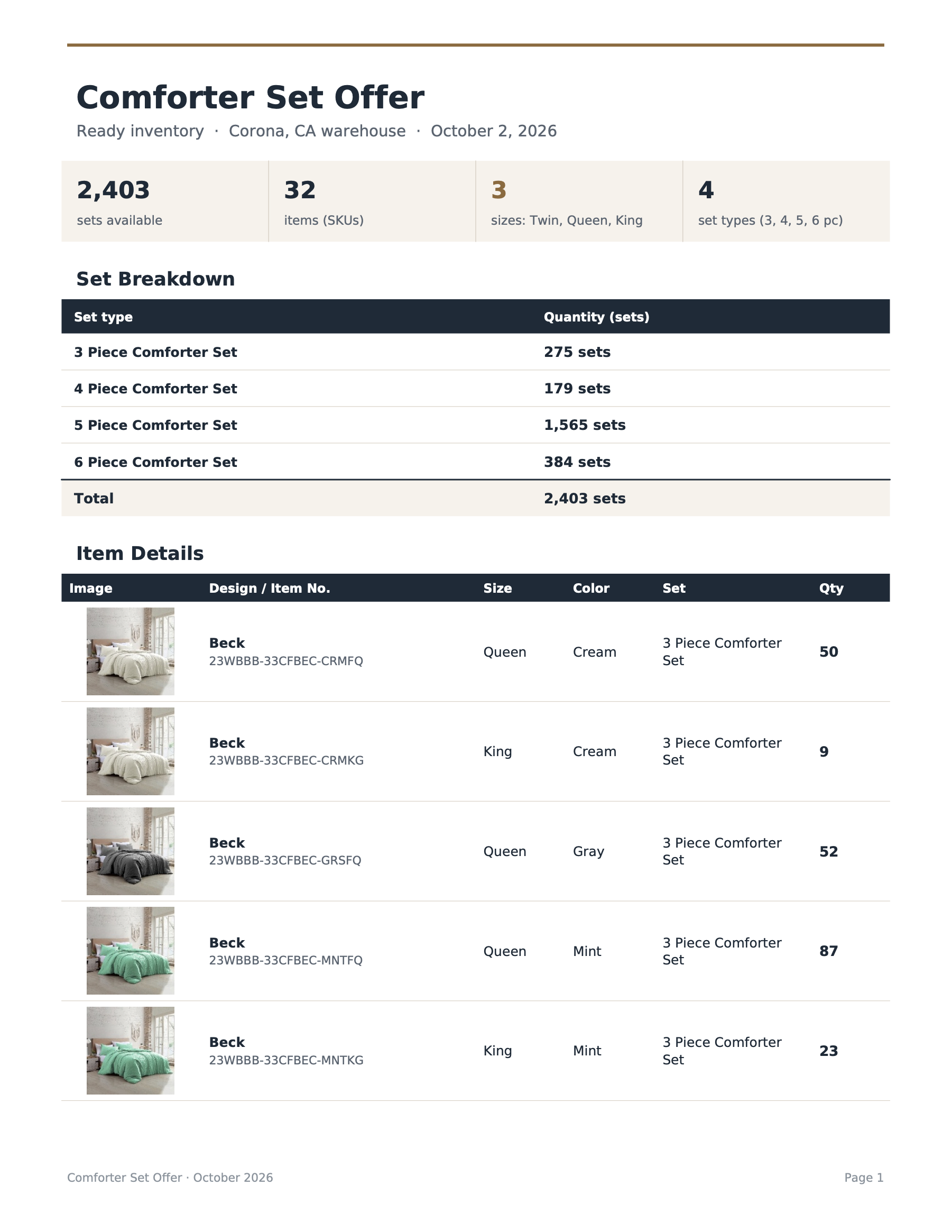 Comforter set offer page 1